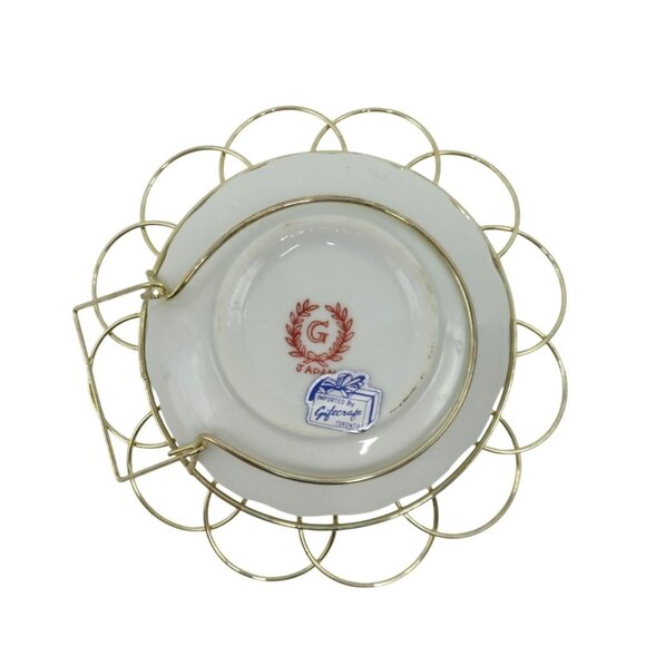 QUEBEC Canada 1984 Souvenir Plate with Metal Holder Made in Japan 80s Vintage - Picture 7 of 8